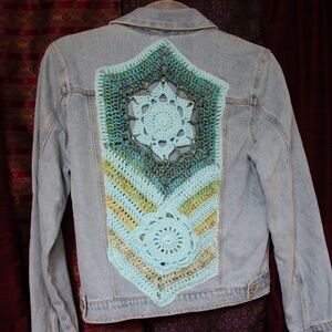 Denim Jacket Detailed with Crochet
